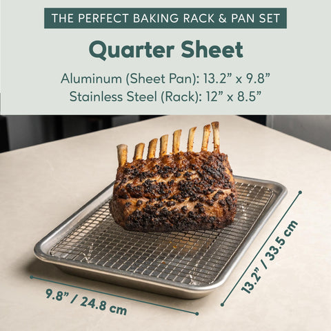 Ultra Cuisine pan and rack together support versatile oven-to-table cooking