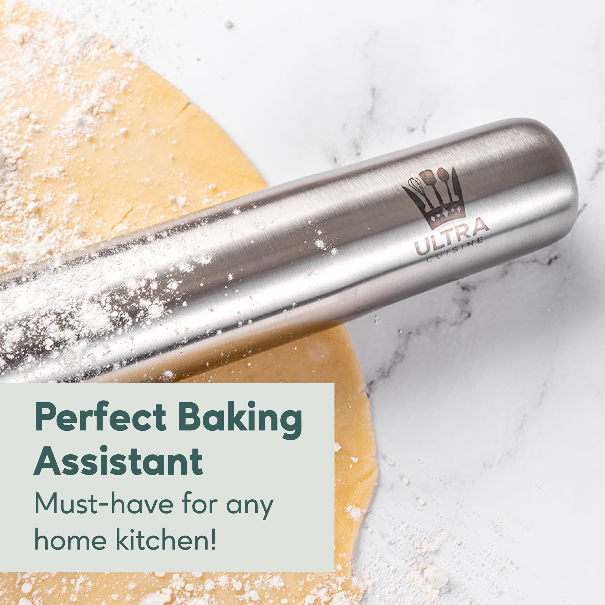 Ultra Cuisine rolling pin after dishwasher cleaning for easy maintenance.