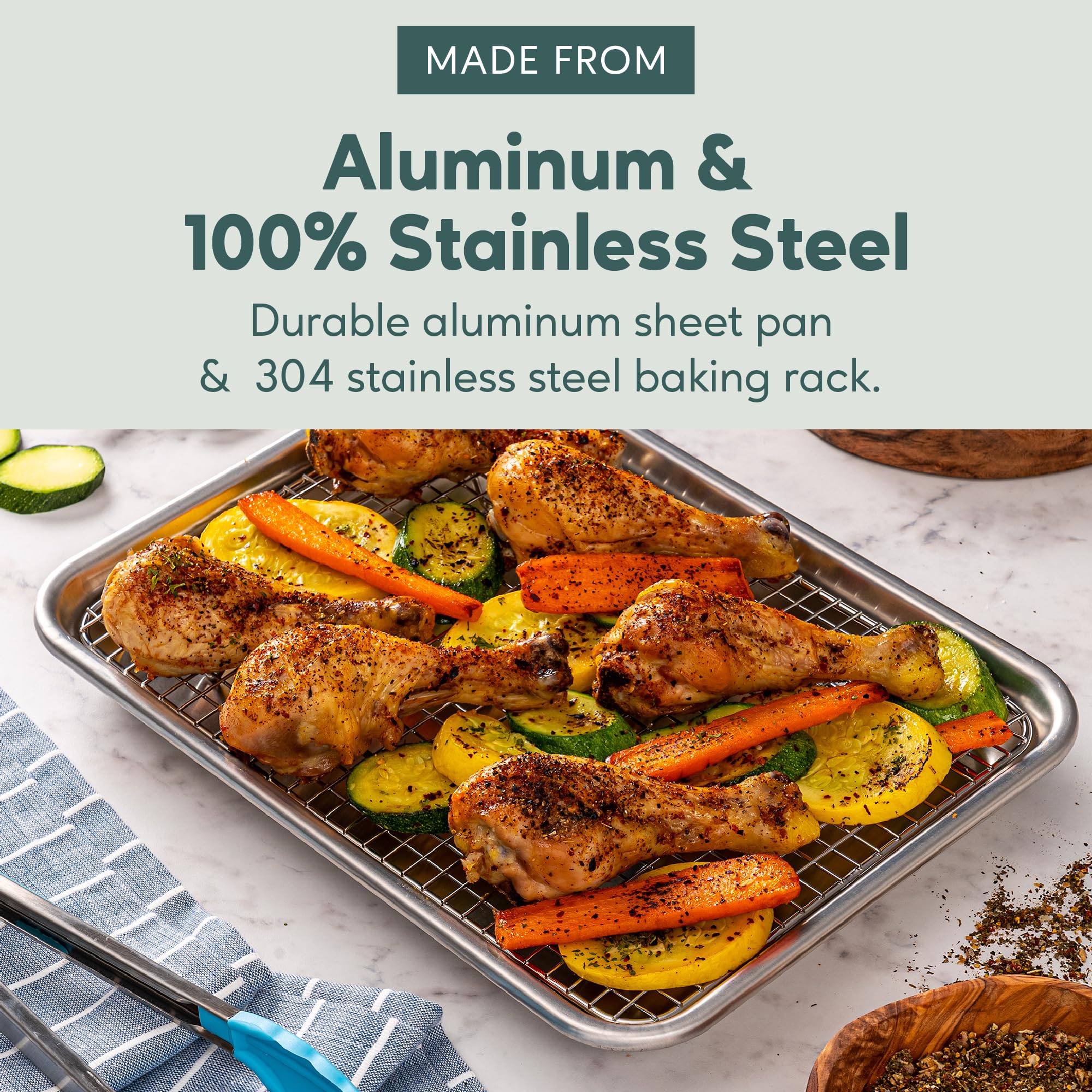 Ultra Cuisine stainless steel baking rack provides rust-free durability
