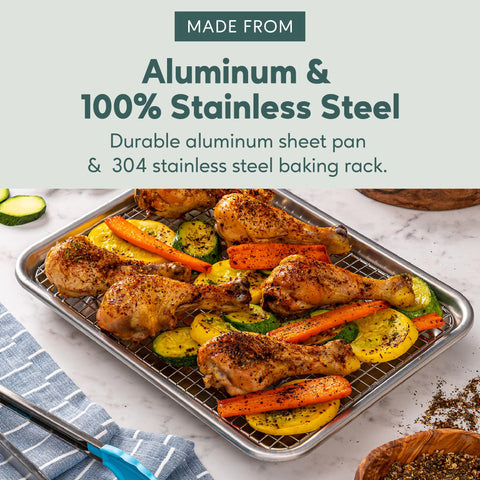 Ultra Cuisine stainless steel baking rack provides rust-free durability