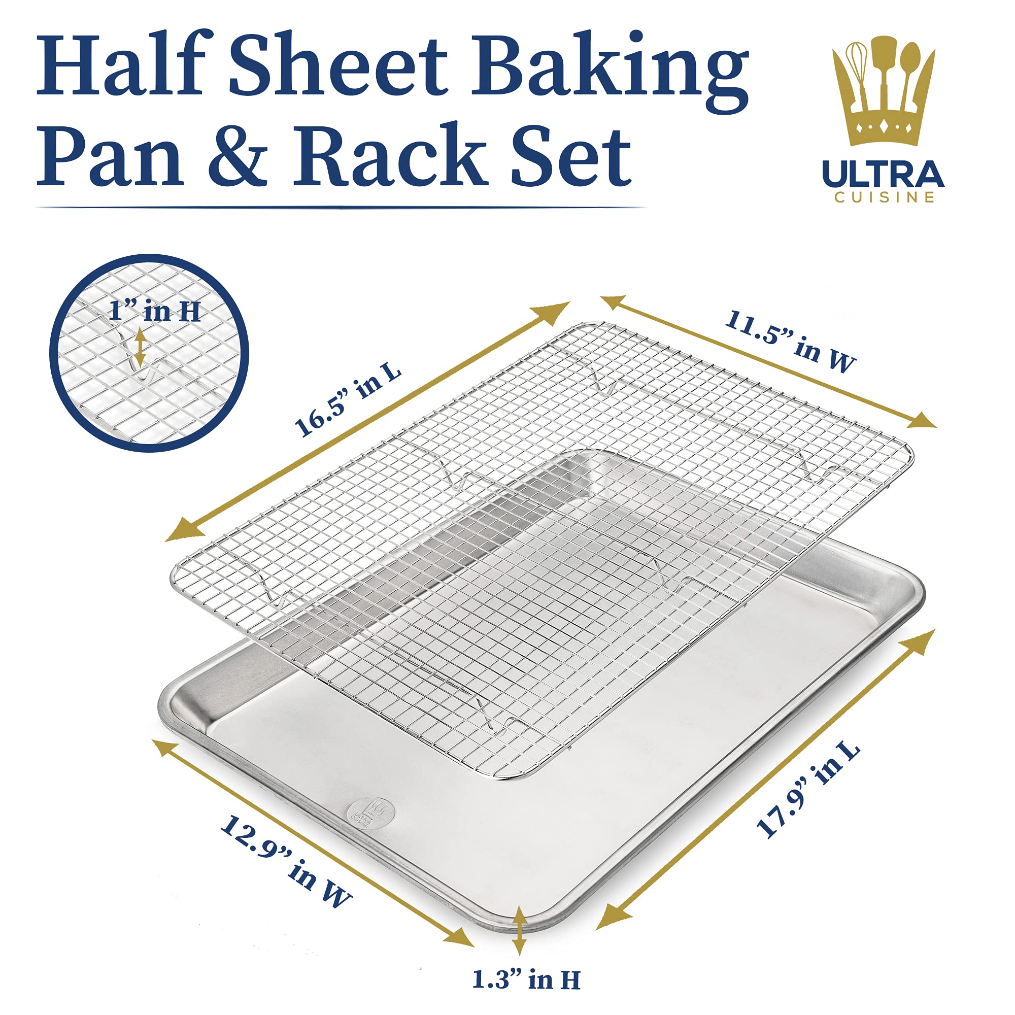 Ultra Cuisine stainless steel cooling rack resists rust and promotes air flow