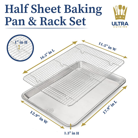 Ultra Cuisine stainless steel cooling rack resists rust and promotes air flow