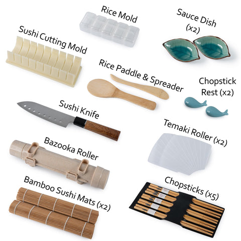Ultra Sushi Making Kit bamboo mats for evenly rolled sushi.