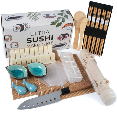 Ultra Sushi Making Kit bazooka roller enables tight, restaurant-style rice rolls.