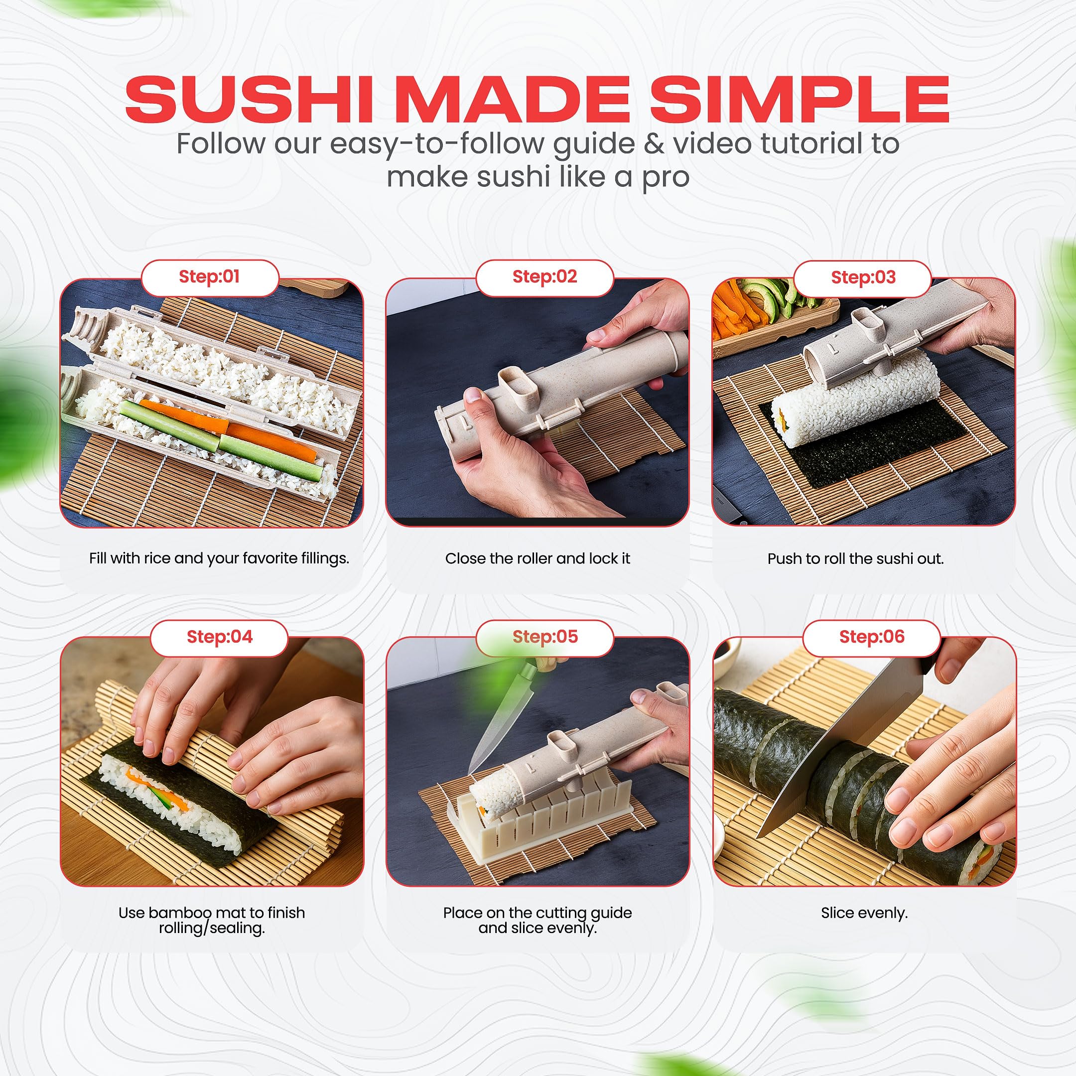 Ultra Sushi Making Kit rice mold for Nigiri and Gunkan shaping.