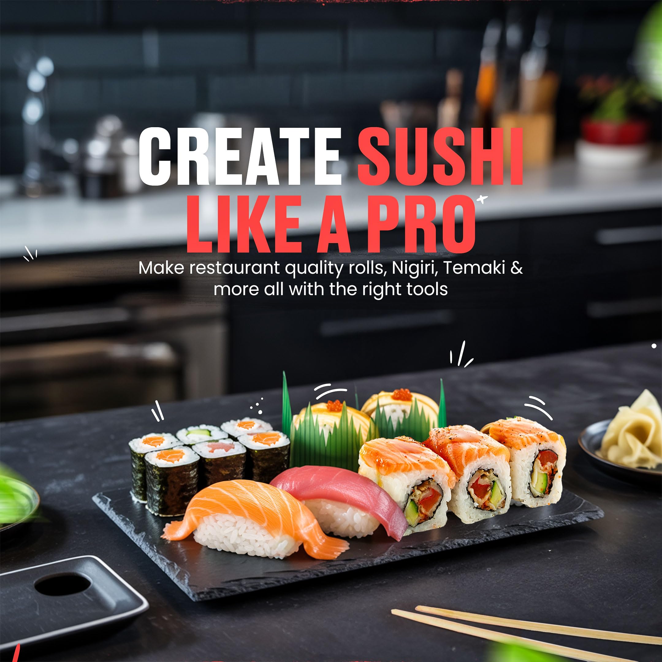 Ultra Sushi Making Kit temaki rollers for quick hand rolls.