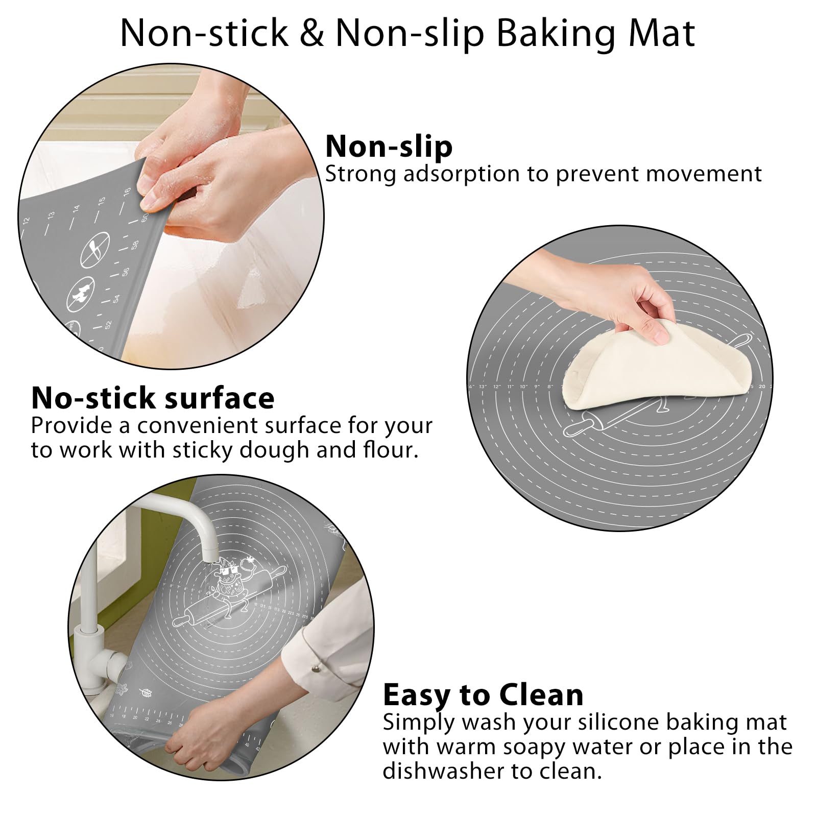 ULTRAKENO nonstick surface aids cleanup after baking cookies.