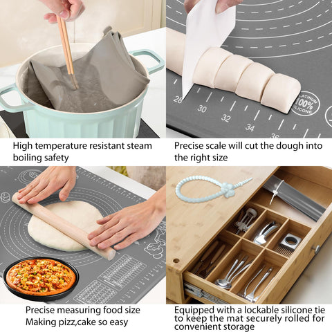 ULTRAKENO heat-resistant silicone mat tolerates a wide temperature range.