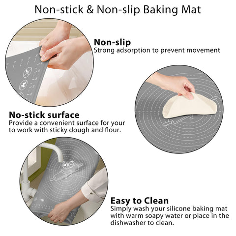 ULTRAKENO pastry mat features 5 mm raised edges to prevent spills.