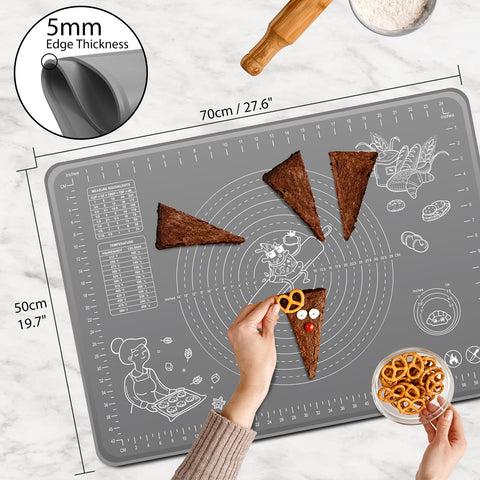 ULTRAKENO pastry mat with measurements for precise rolling and sizing.