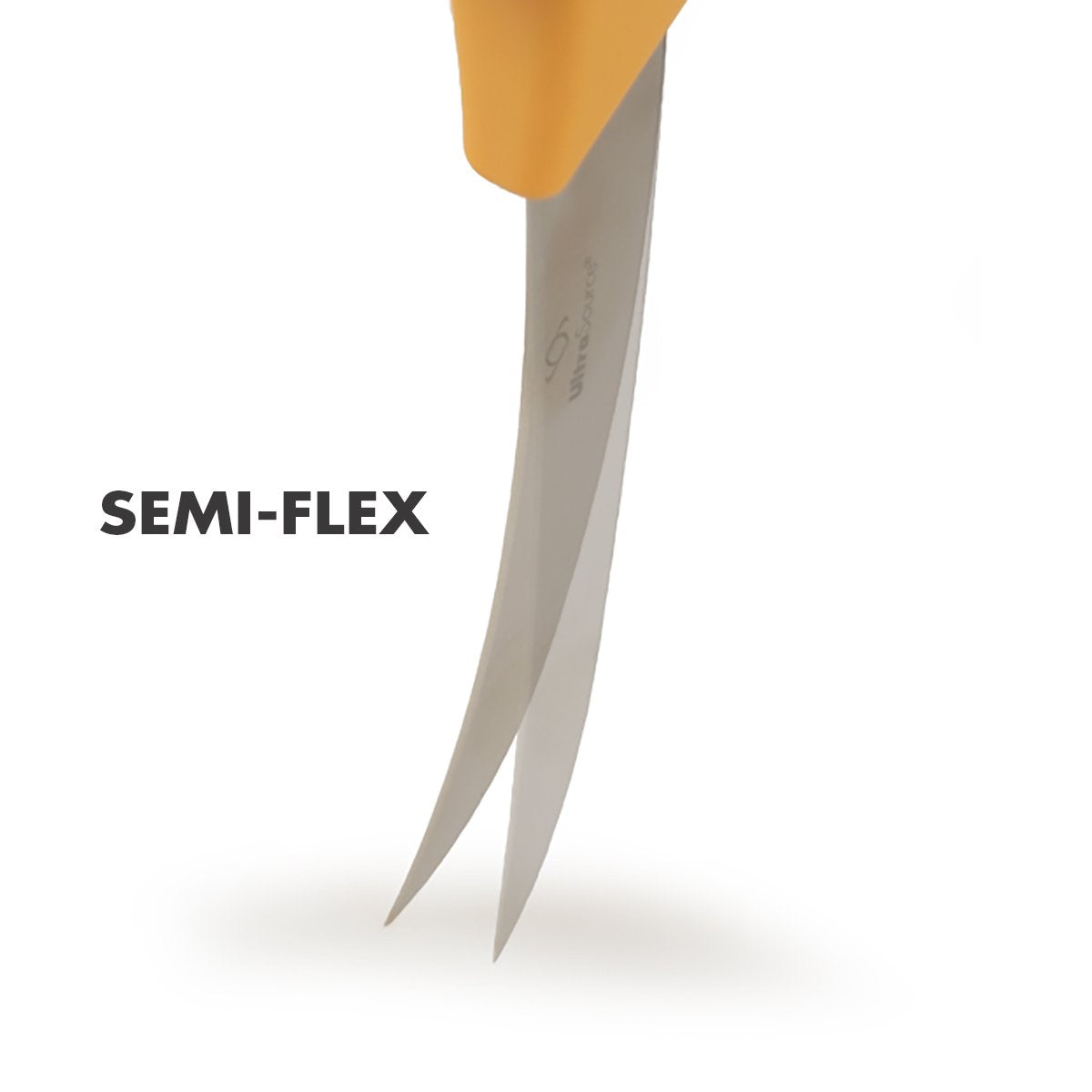 ULTRASOURCE knife features a textured handle for a secure, comfortable grip.