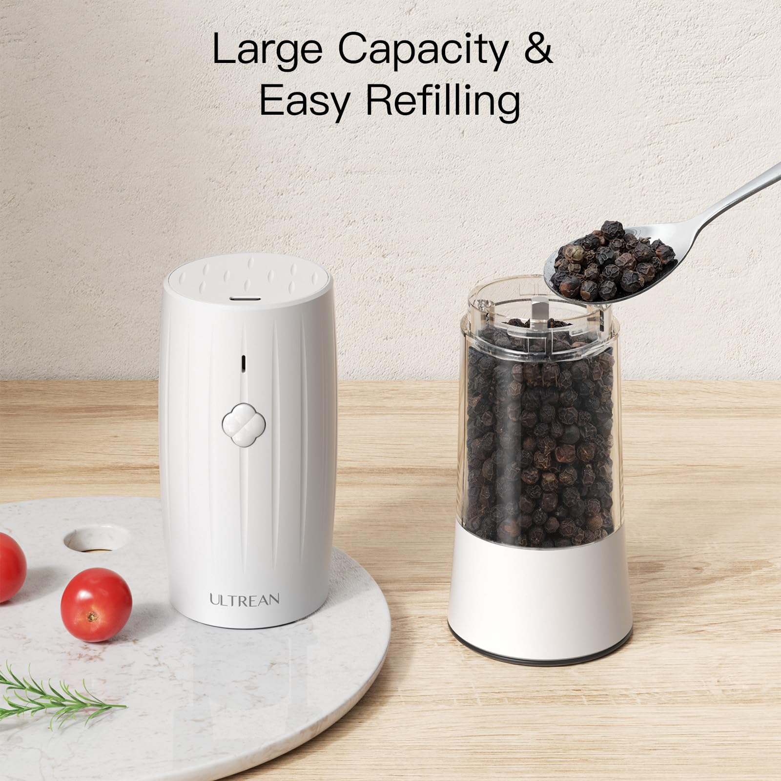 Ultrean 80ml capacity container minimizes refills and flavor-mixing risk.