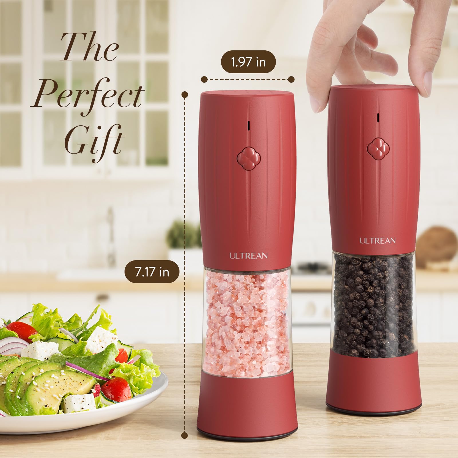 Ultrean crimson red gift packaging, ideal for festive kitchen gifts.