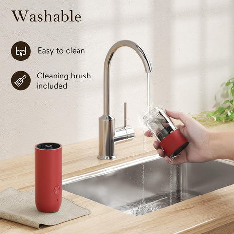 Ultrean grinder's washable container prevents cross-flavor mixing between spices.