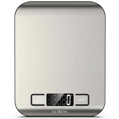 Ultrean food scale viewed from top for precise meal prep measurements.