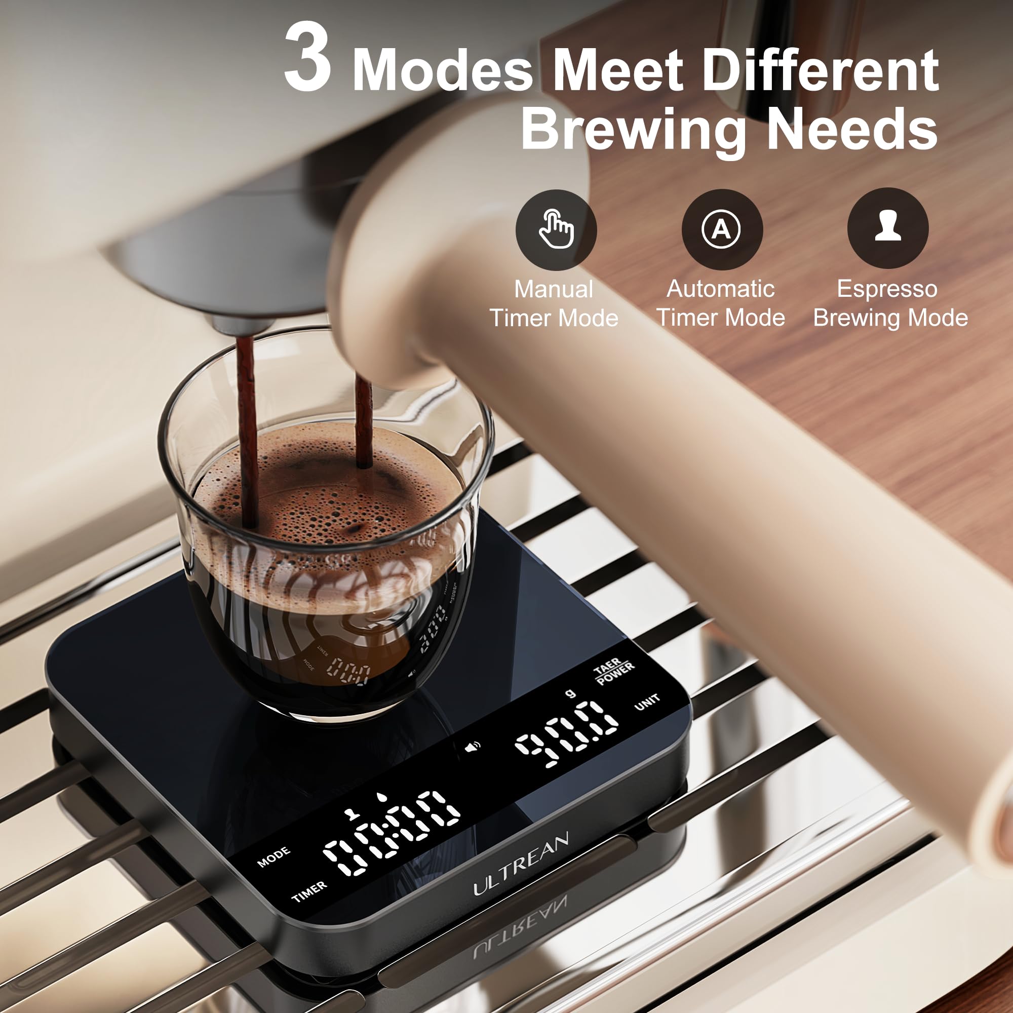 Ultrean 0.1g precision helps dial-in espresso accurately