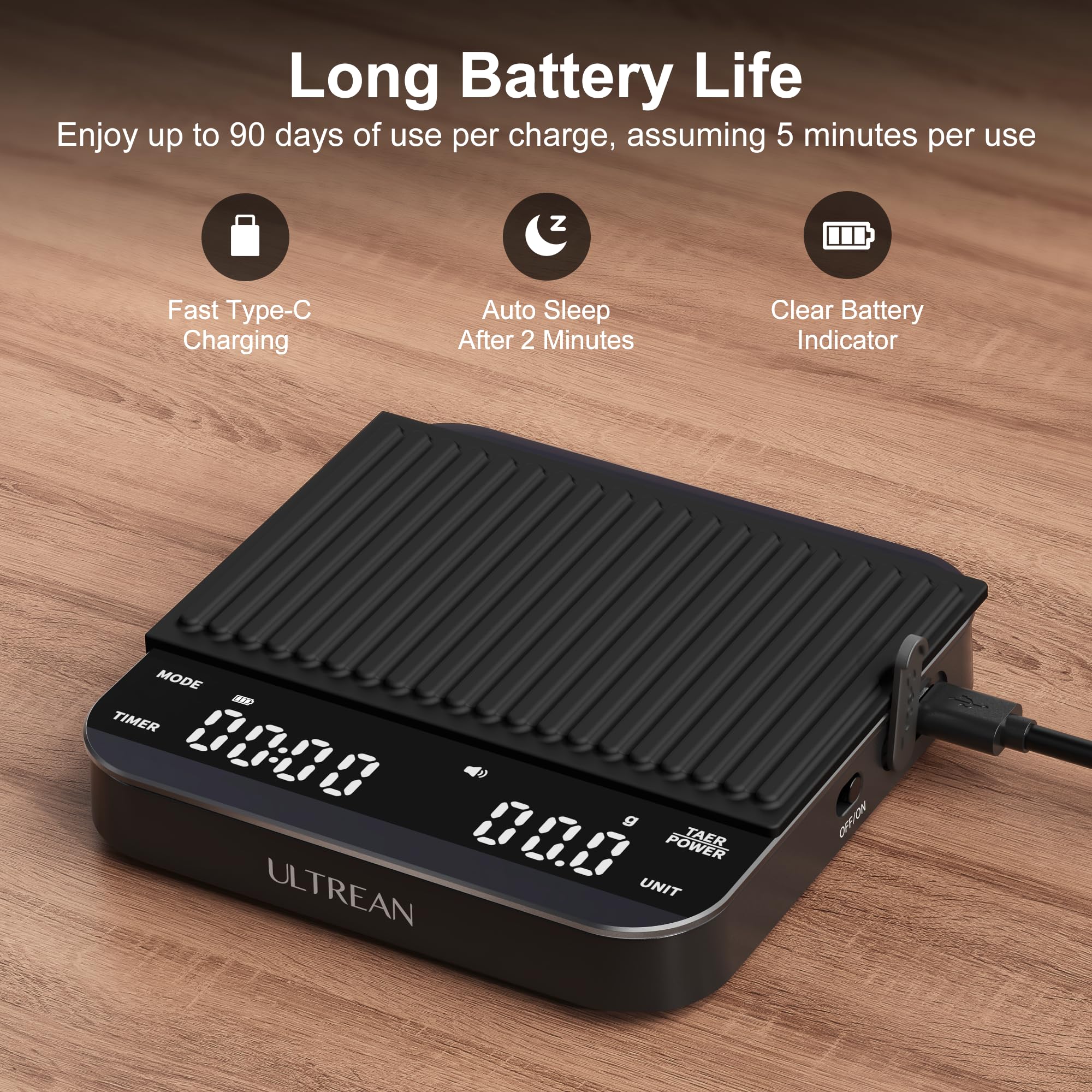 Ultrean Type-C charging for quick, convenient power