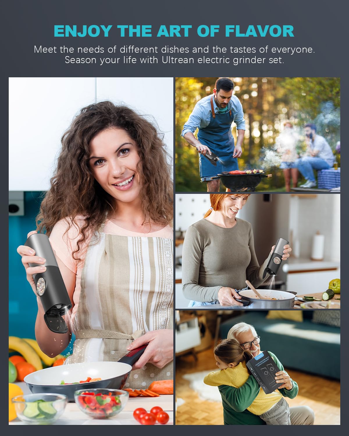 Ultrean one-handed operation for effortless seasoning