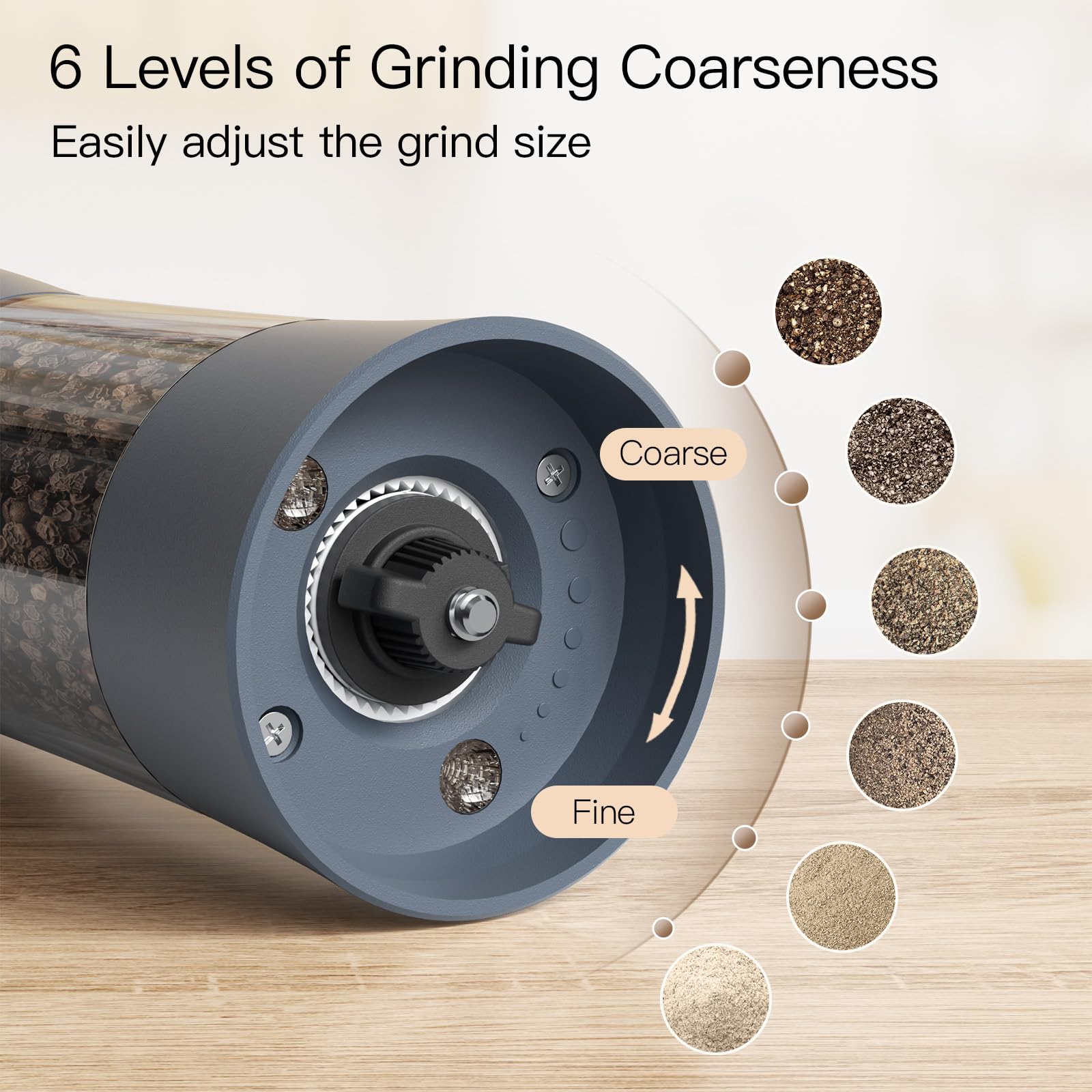 Ultrean one-handed operation button enables easy, mess-free seasoning mid-recipe.