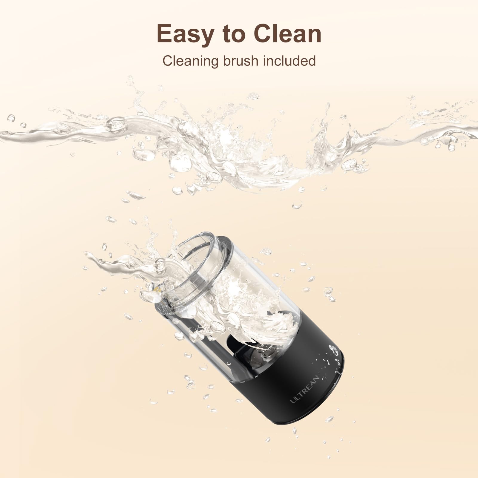 Ultrean pepper grinder uses a washable container to prevent flavor transfer.