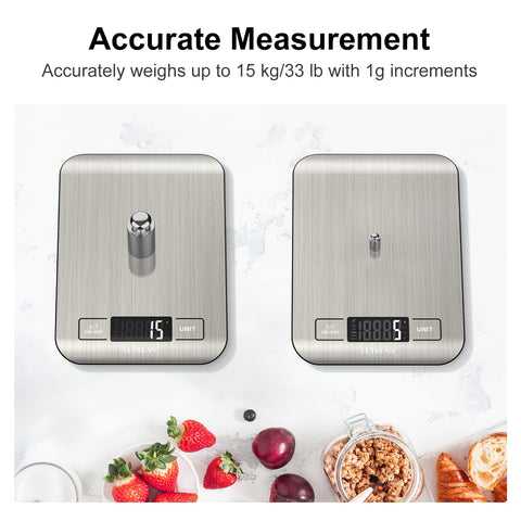 Ultrean scale unit conversion panel enables quick recipe metric and imperial switching.
