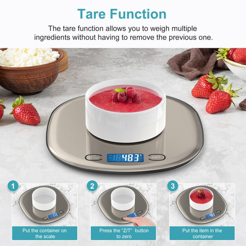 Ultrean scale displaying six units: g, kg, lb, oz, ml, milk for versatile cooking.