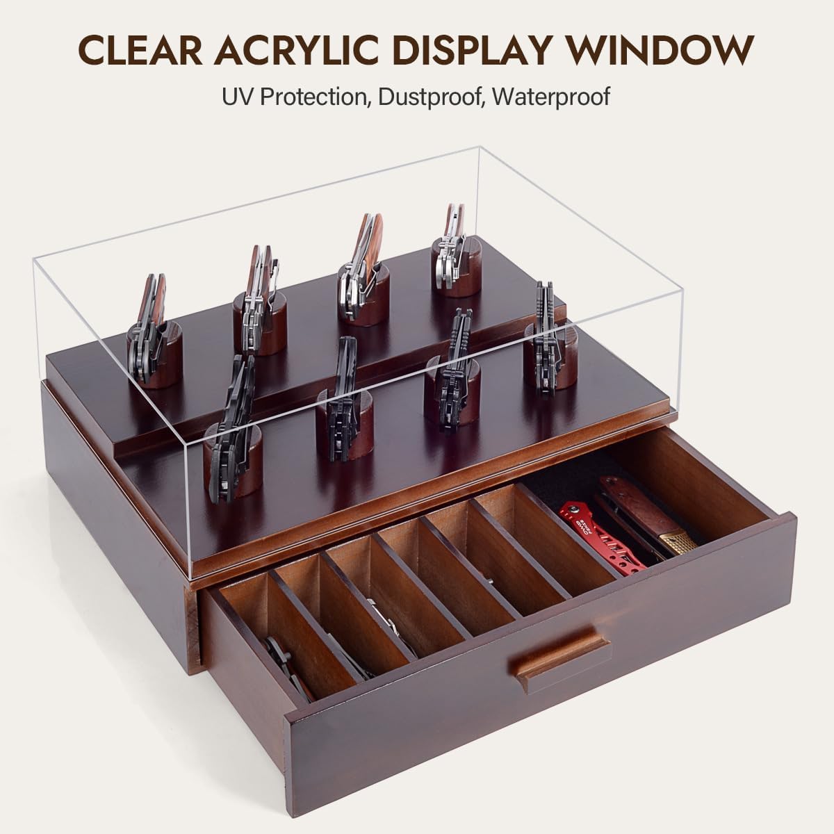 ULTRGEE acrylic cover protects blades from sunlight and humidity.