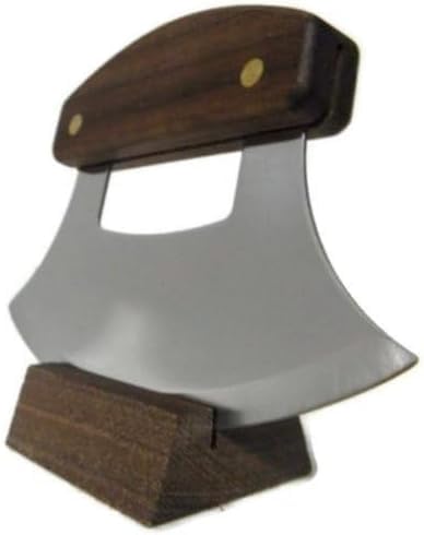 The ULU Factory Alaskan Ulu stand-included image demonstrates complete setup