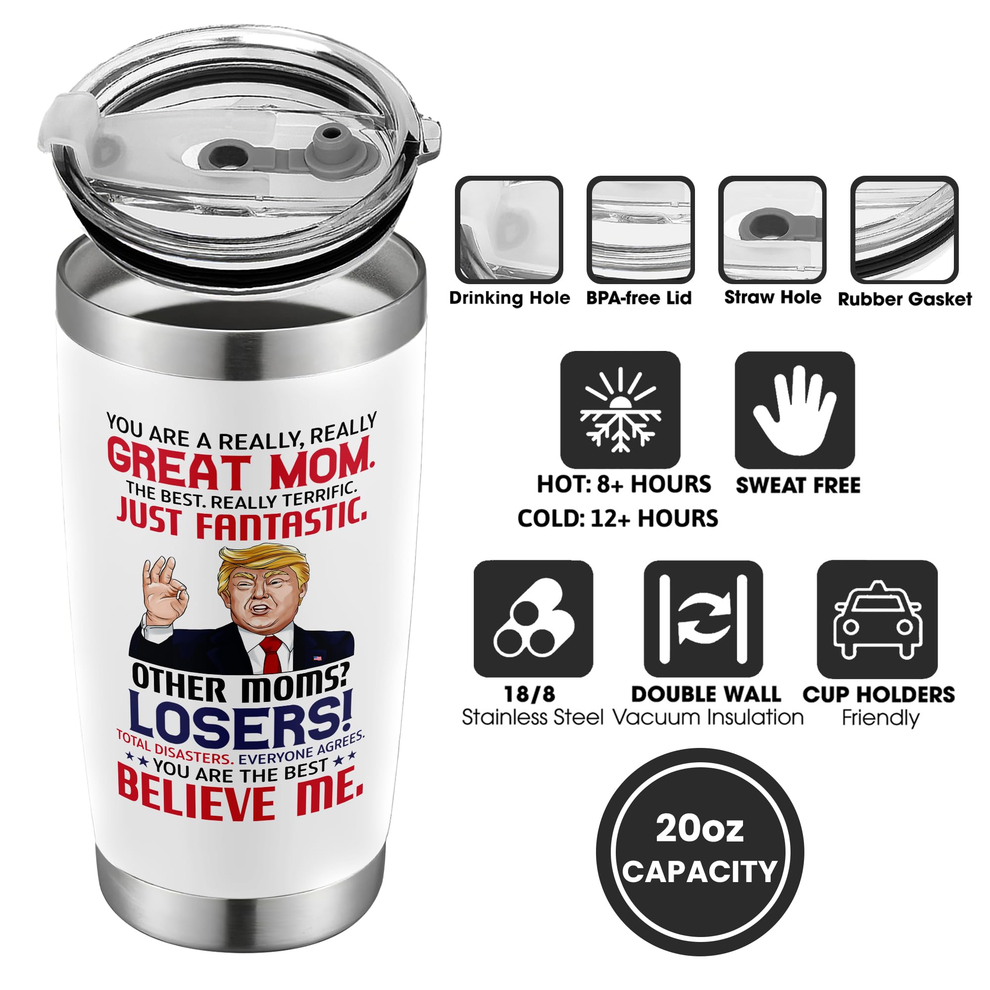 UMACVN travel-friendly tumbler fits most cup holders for easy commuting.