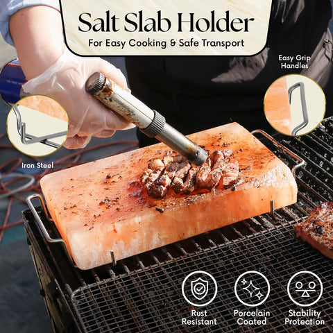 UMAID pink Himalayan salt block used for chilled serving presentation.