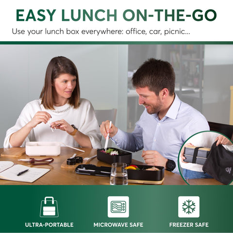 Umami bento with bamboo lid adds natural style to meals.