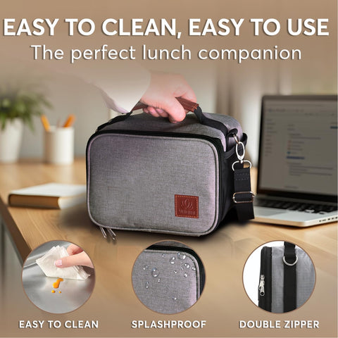Umami lunch box gray stylish design complements any work outfit.