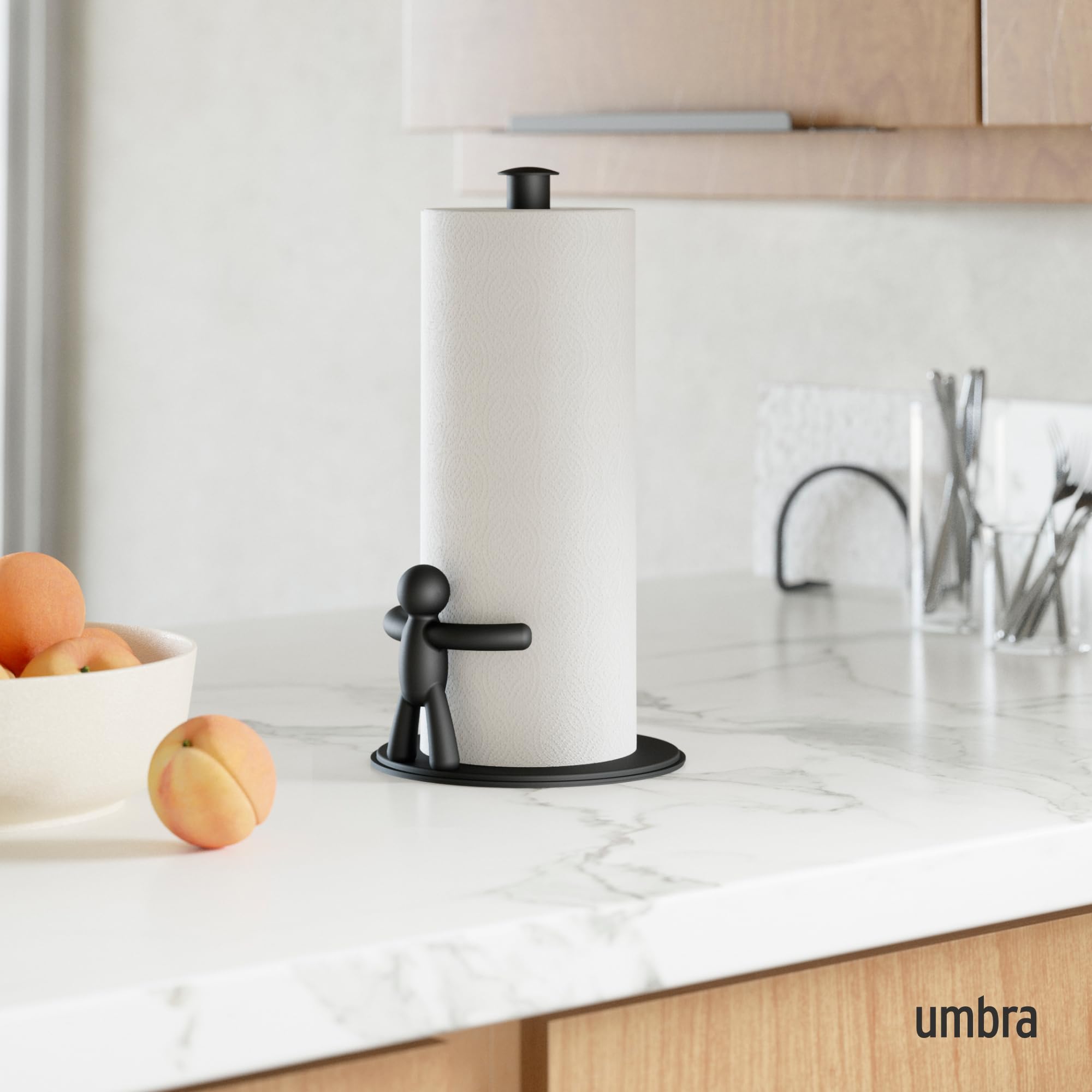 Umbra Buddy on a modern counter showing compact footprint that keeps counters tidy