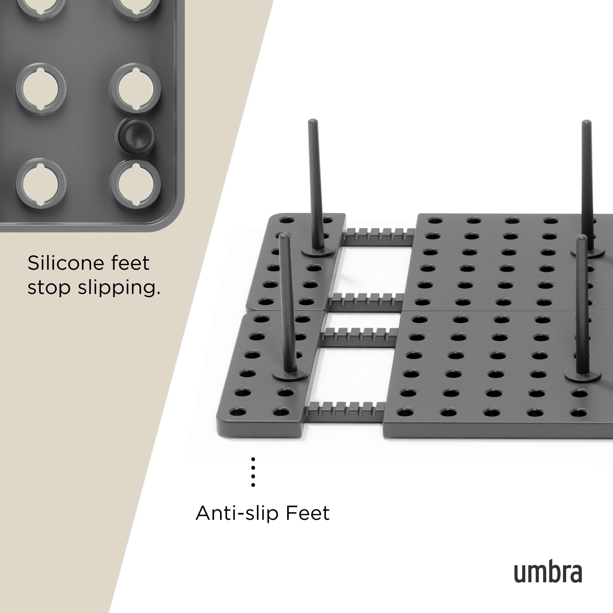 Umbra Peggy includes 16 pegs for multiple configurations in any space.
