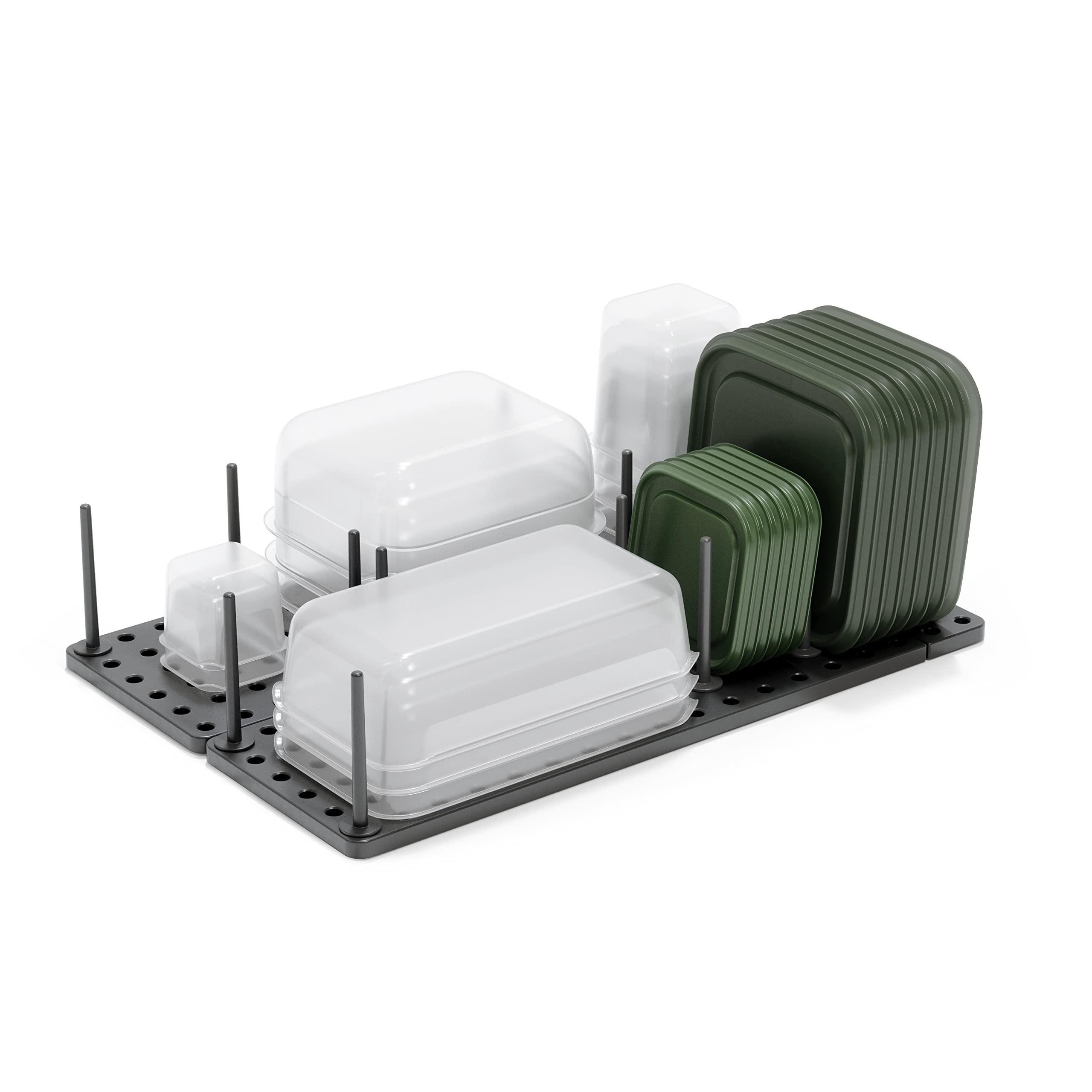 Umbra Peggy base and pegs show adjustable storage for versatile drawer organization.