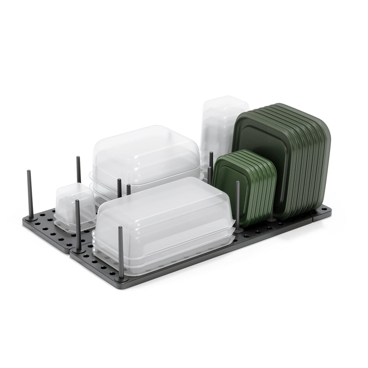 Umbra Peggy base and pegs show adjustable storage for versatile drawer organization.