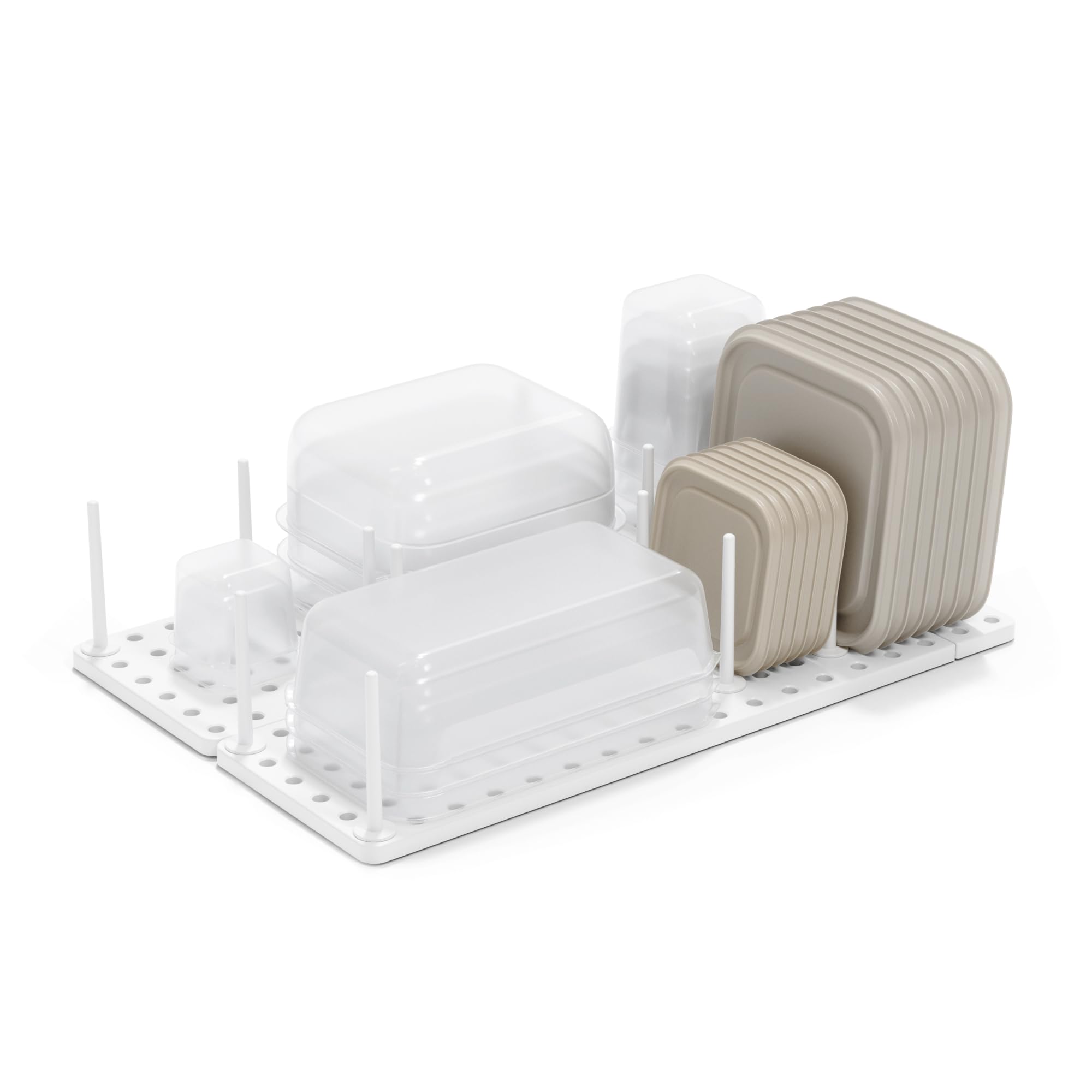 Umbra Peggy drawer organizer tray showing adjustable peg system for custom storage