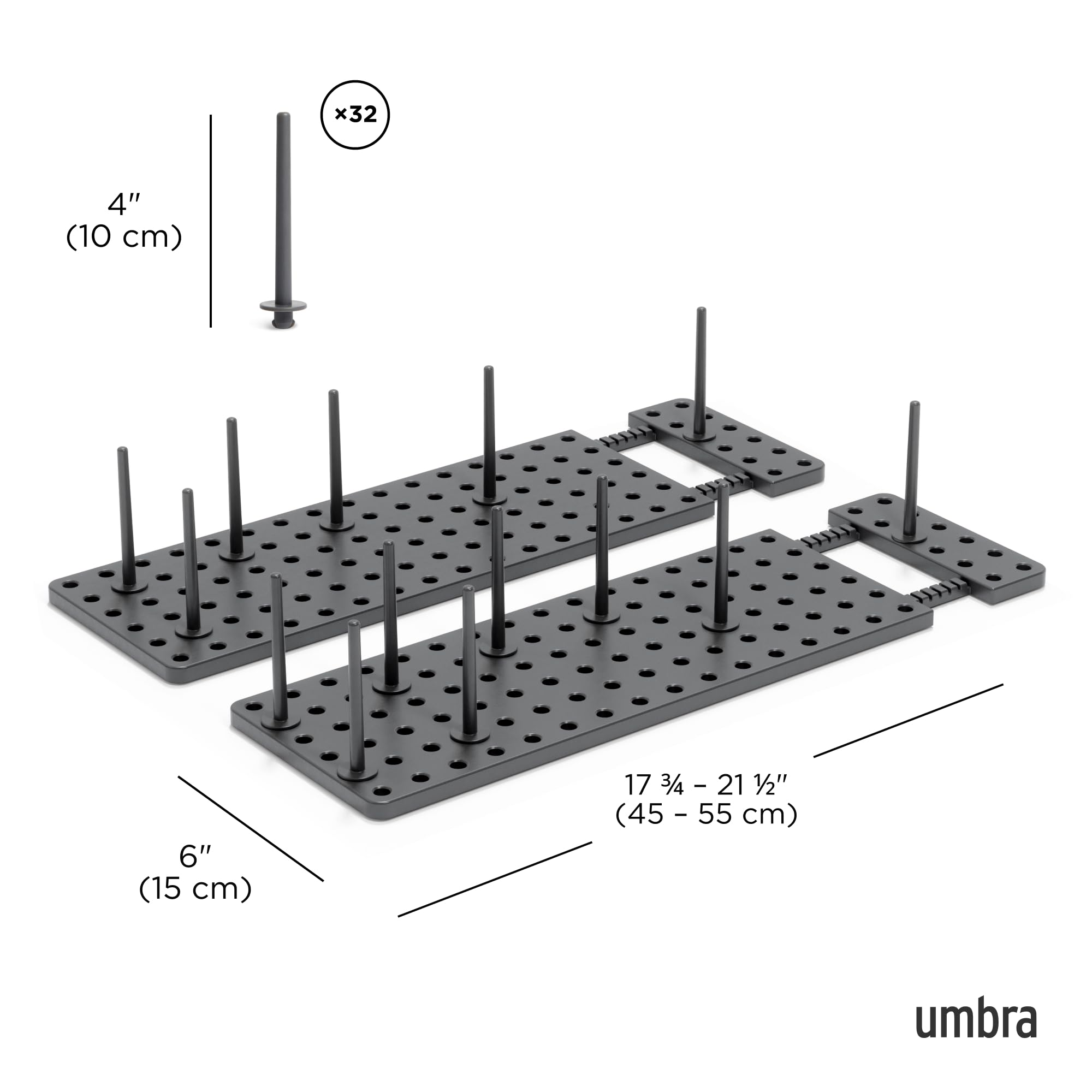 Umbra Peggy non-slip feet keep the organizer stable during use.