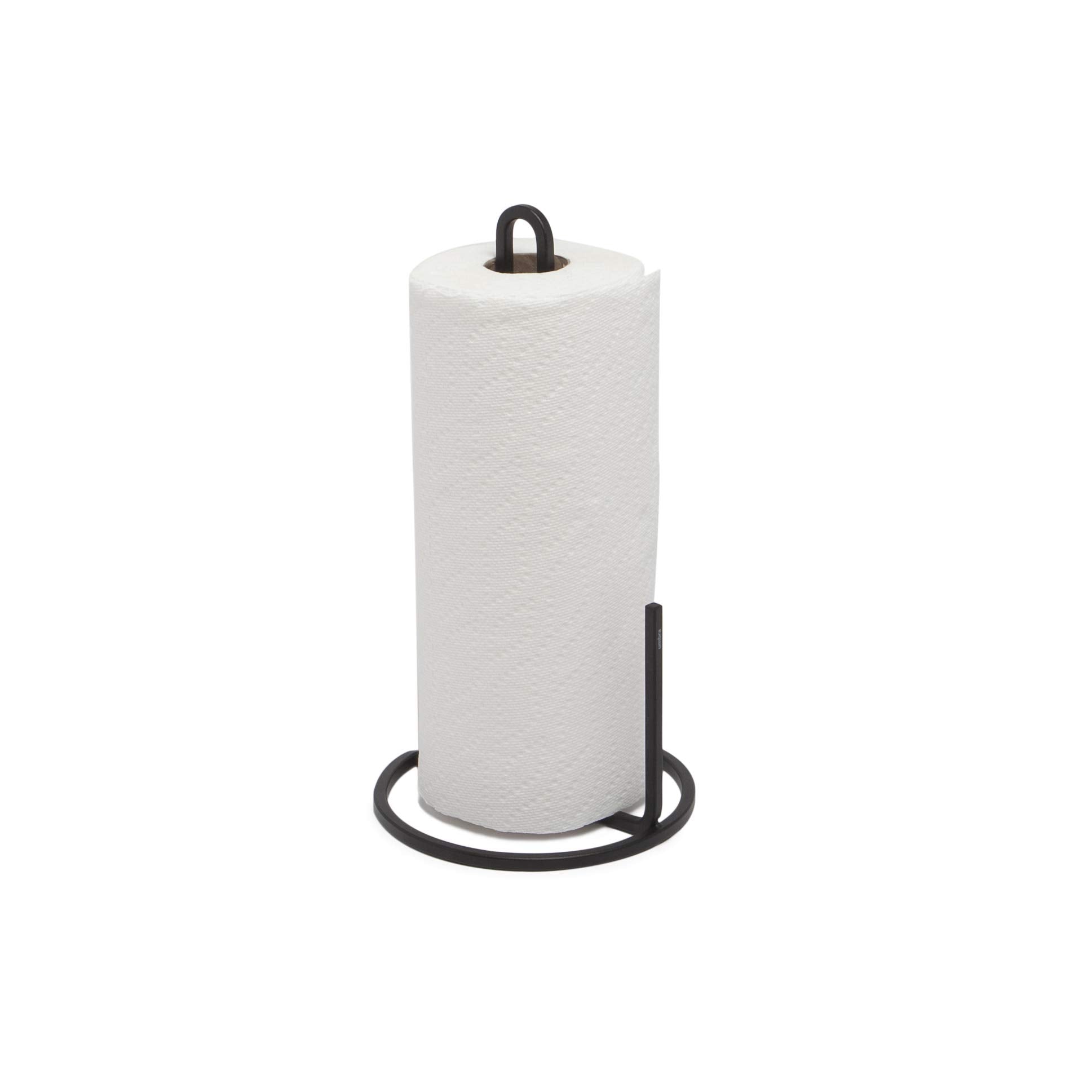 Umbra Squire free-standing paper towel holder with a compact silhouette for easy counter access.