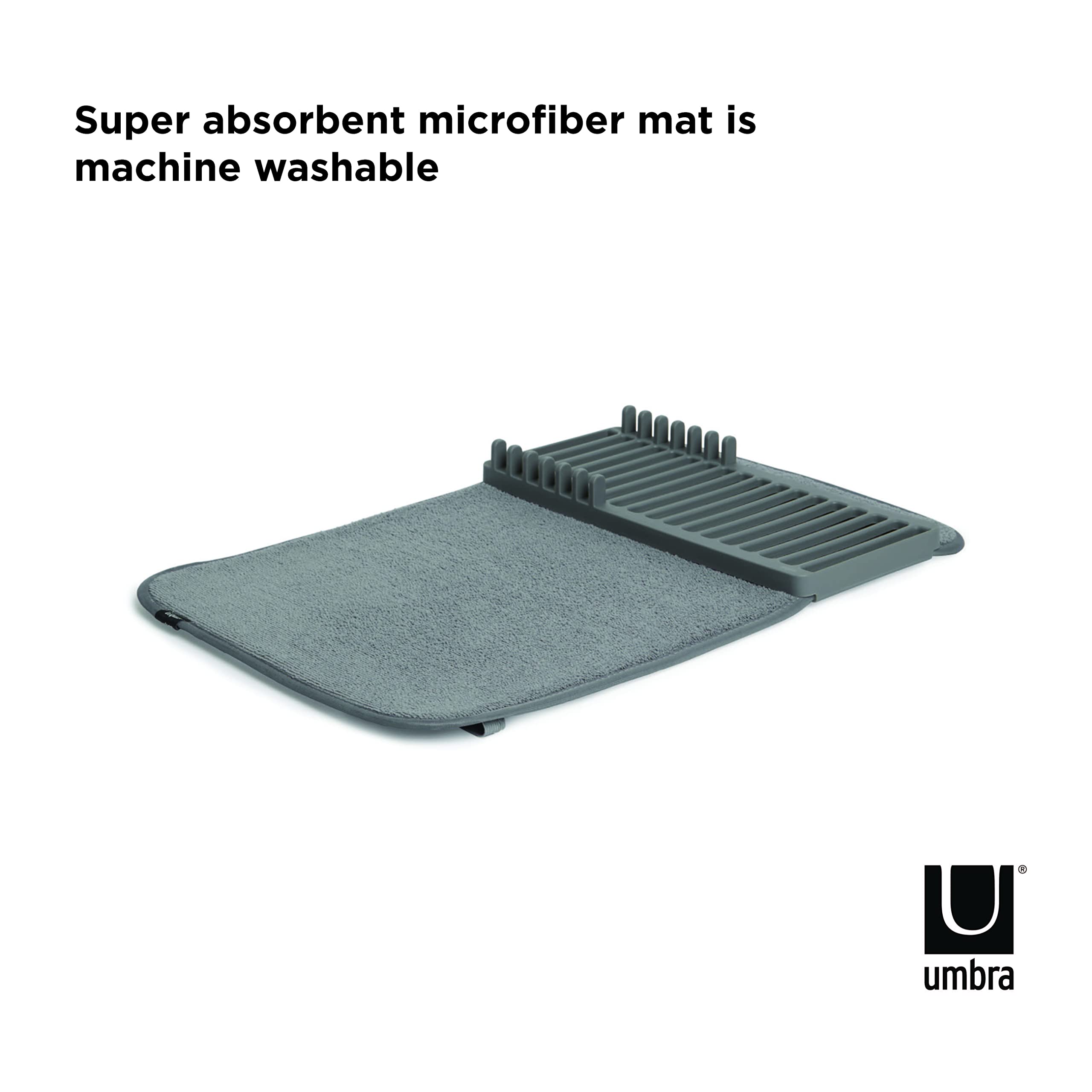 Umbra Udry Mini closeup shows microfiber texture and charcoal finish.