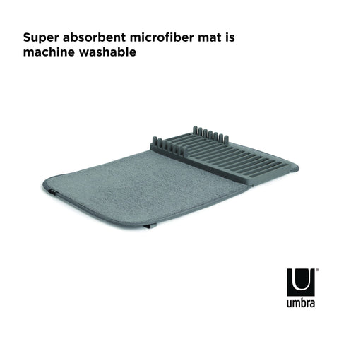 Umbra Udry Mini closeup shows microfiber texture and charcoal finish.