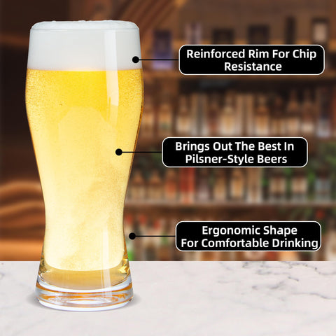 UMEIED pilsner glass color clarity showcases brew with style and clarity.