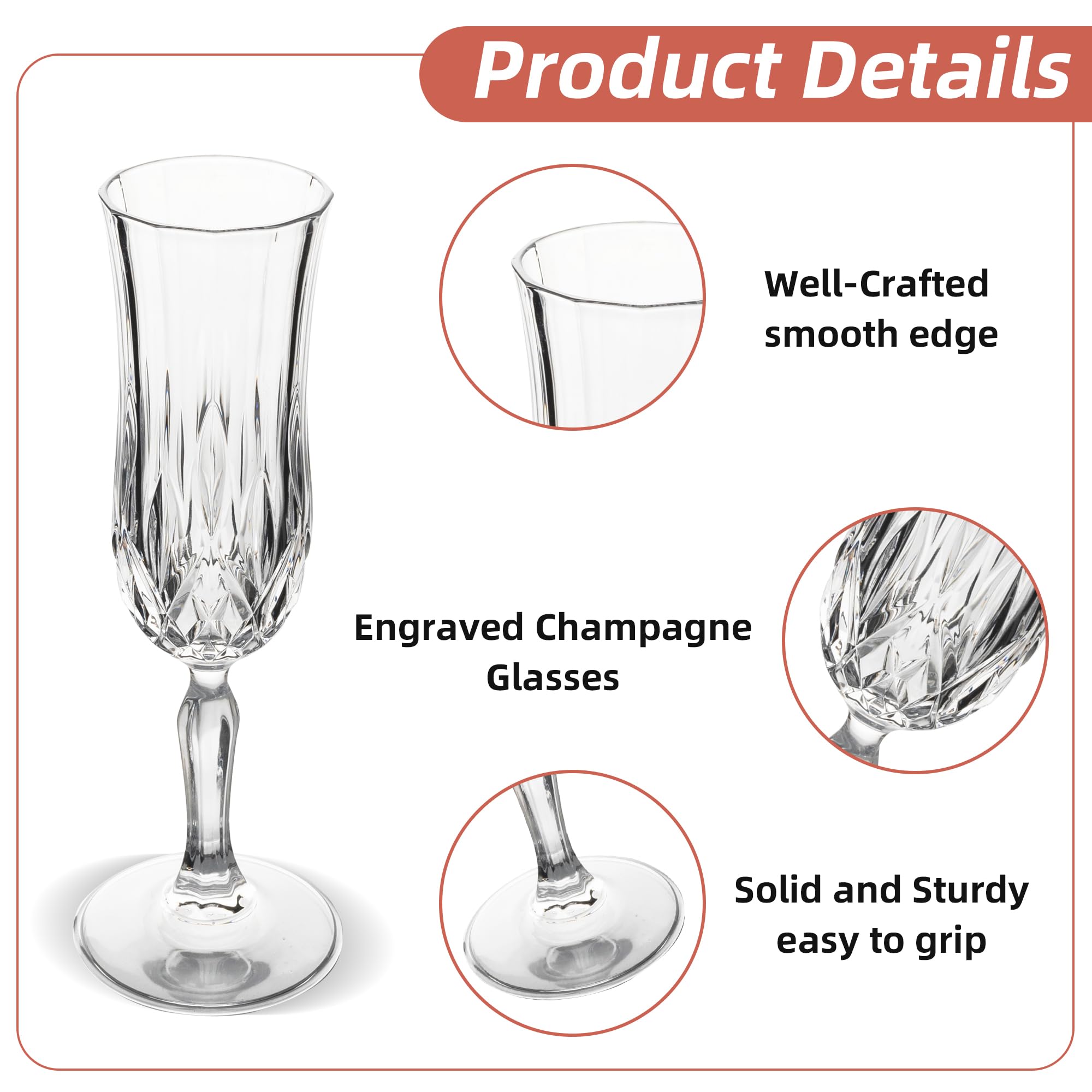 UMEIED lead-free clear glass champagne flute showcasing clarity and premium feel