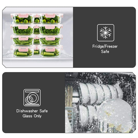 UMEIED transparent lid on glass containers for easy content visibility and organization.