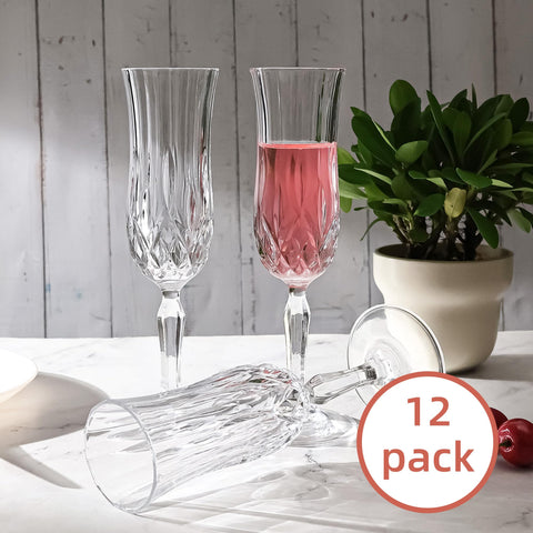 UMEIED wedding bridal shower table setting with matching champagne flutes