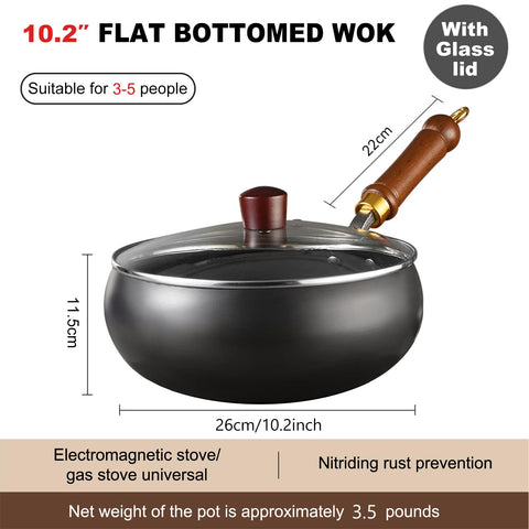 UMETRE wok pan with riveted handle for durable daily use.