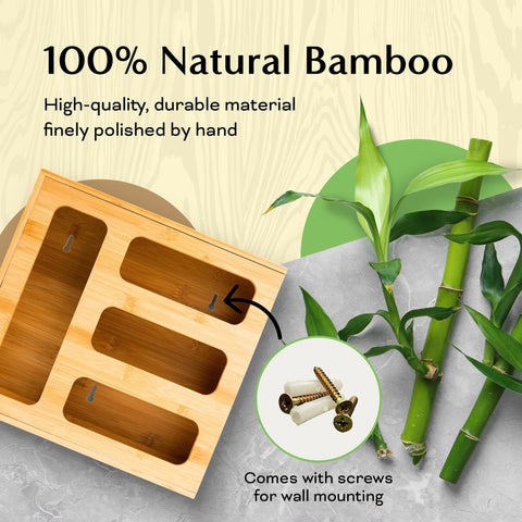 Umiboo label-ready bamboo organizer allows instant identification of contents.