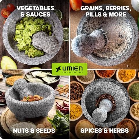 UMIEN serving dips with grey stone bowl