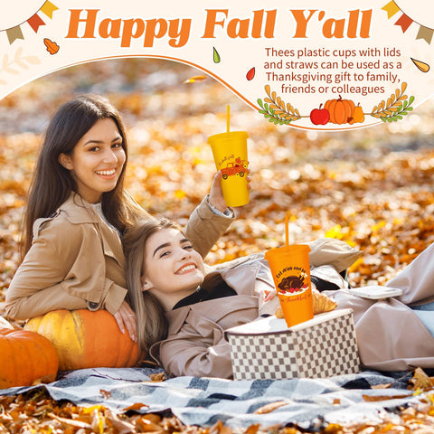 Umigy autumn-leaves-pattern cups combine decorative flair with practical 24 oz capacity