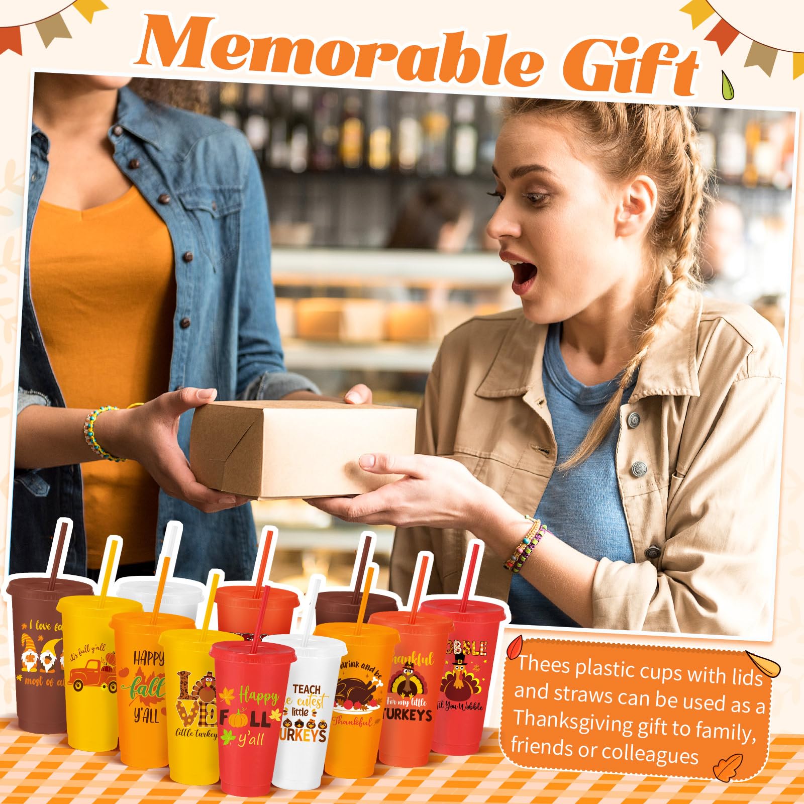 Umigy red-pattern cups add color while preventing spills at kids' parties